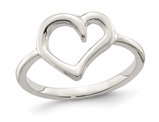 Sterling Silver Polished Heart Ring